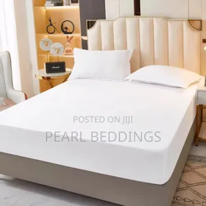 Premium Quality Cotton Fitted White Bedsheet Set Available