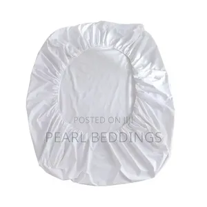Premium Quality Cotton Fitted White Bedsheet Set Available