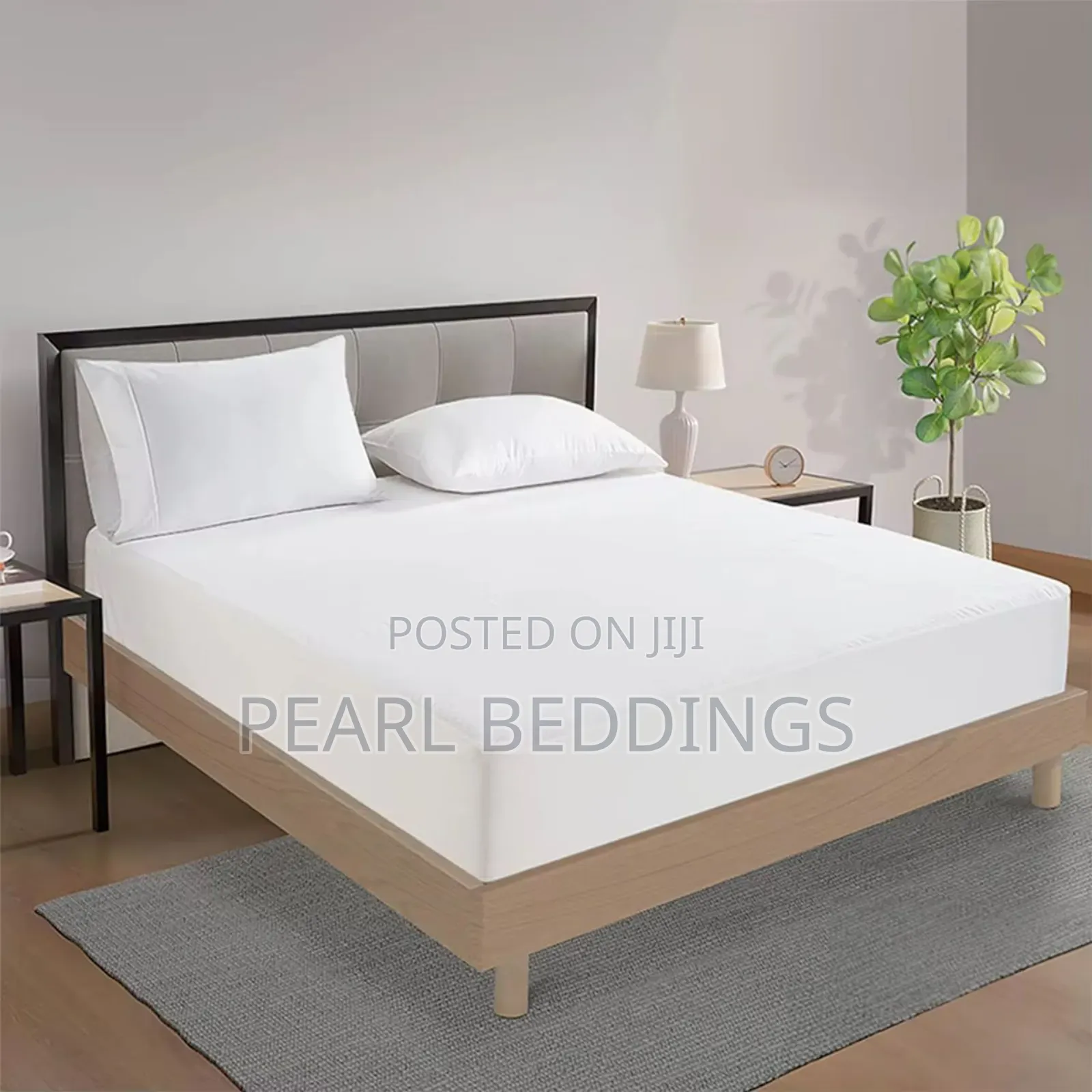 Premium Quality Cotton Fitted White Bedsheet Set Available