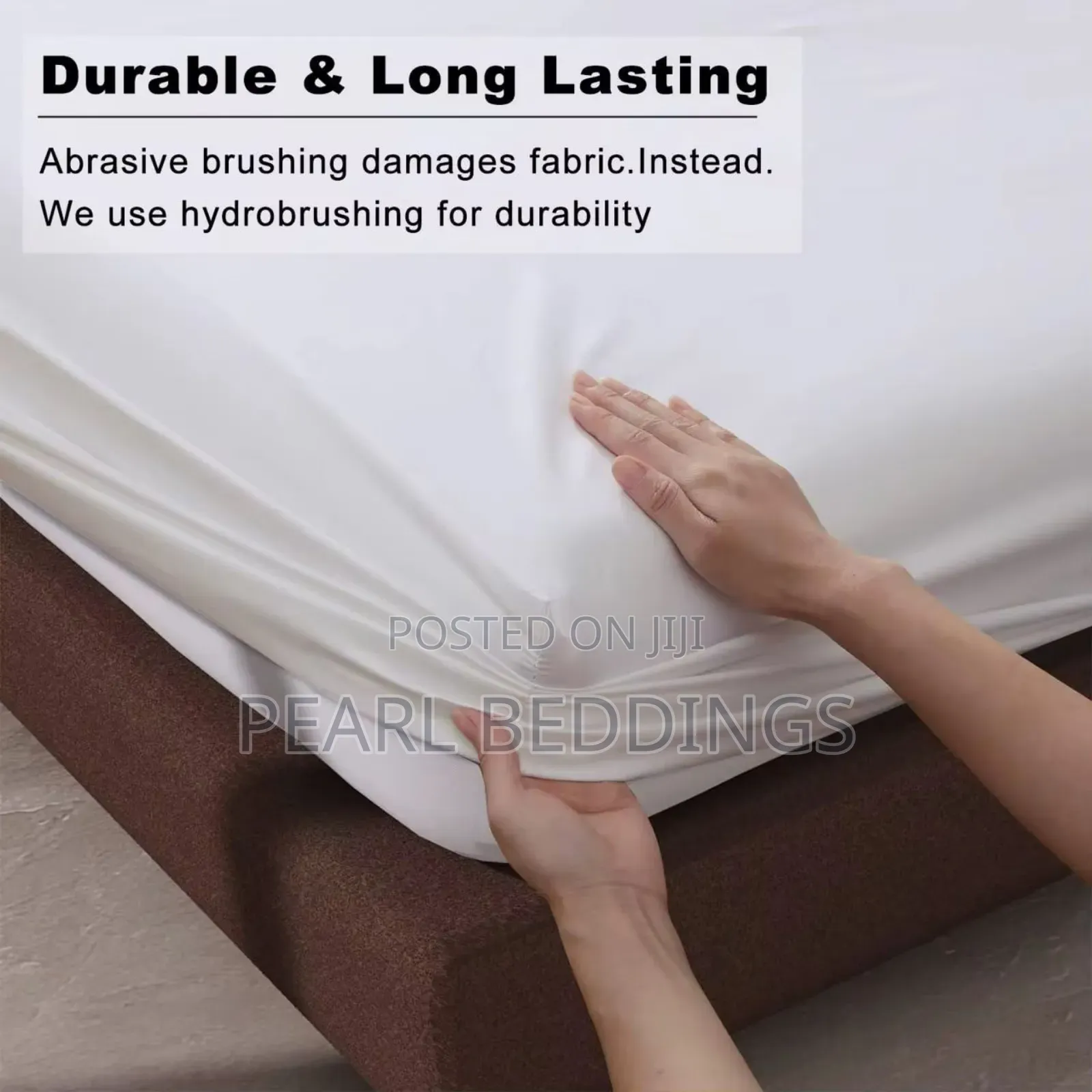 Premium Quality Cotton Fitted White Bedsheet Set Available