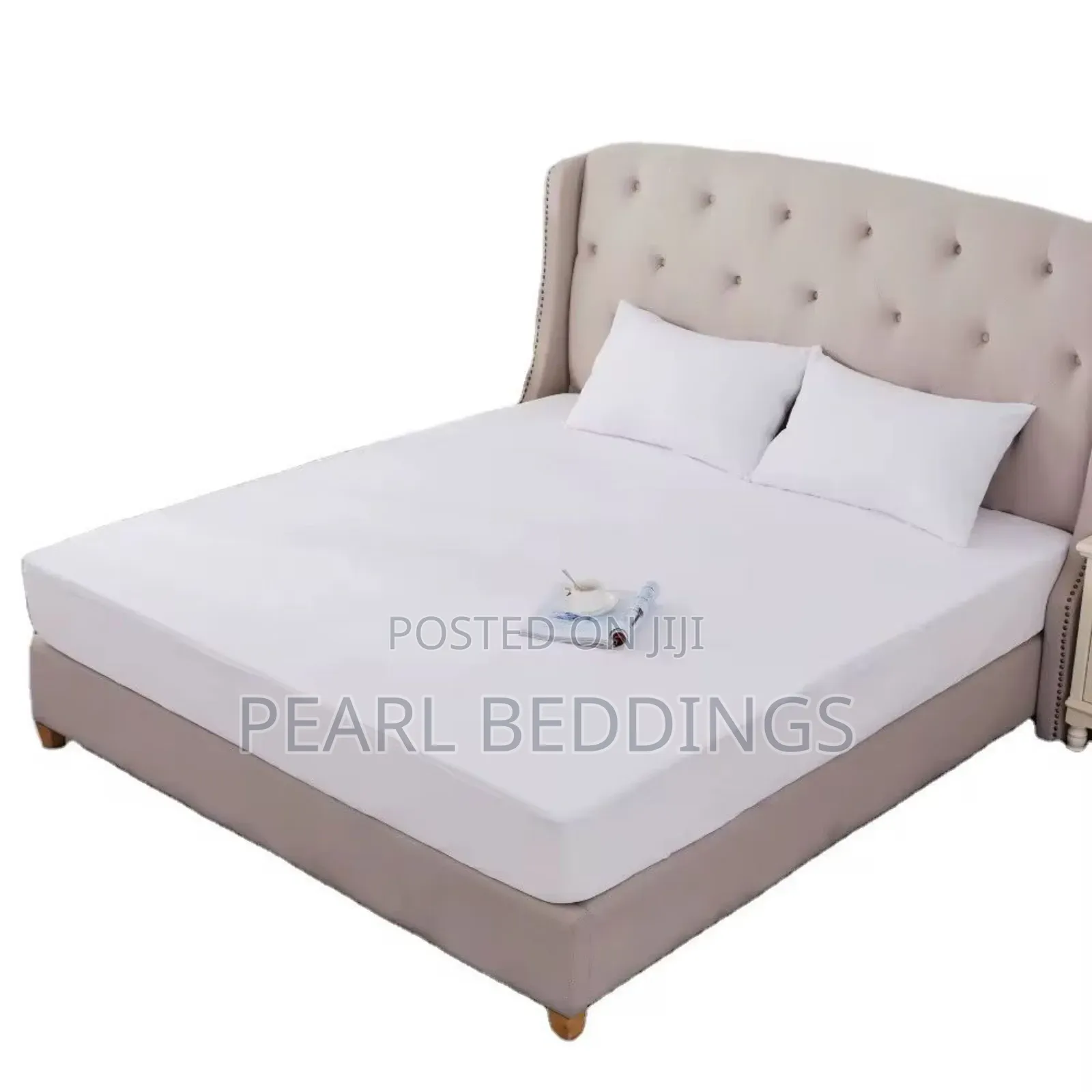 Premium Quality Cotton Fitted White Bedsheet Set Available