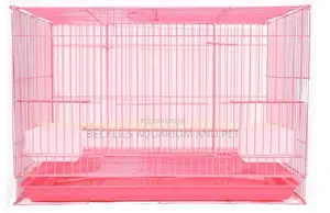 Pink Double Bowl Parrot Cage
