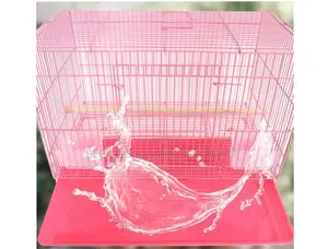 Pink Double Bowl Parrot Cage