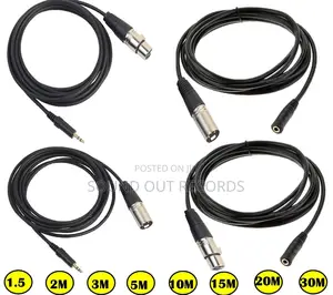Durable 3.5mm Jack to Male/Female Boom Mic, Shotgun Cables