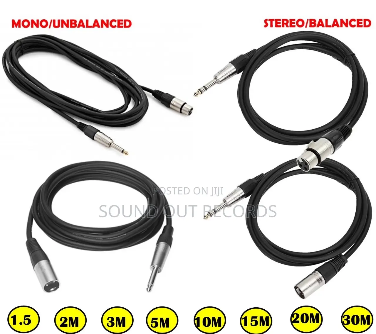 Durable Male/Female XLR to 6.5mm Jack Balanced/Unbalanced