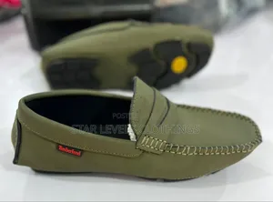 Brown and Army Green Loafers for Men
