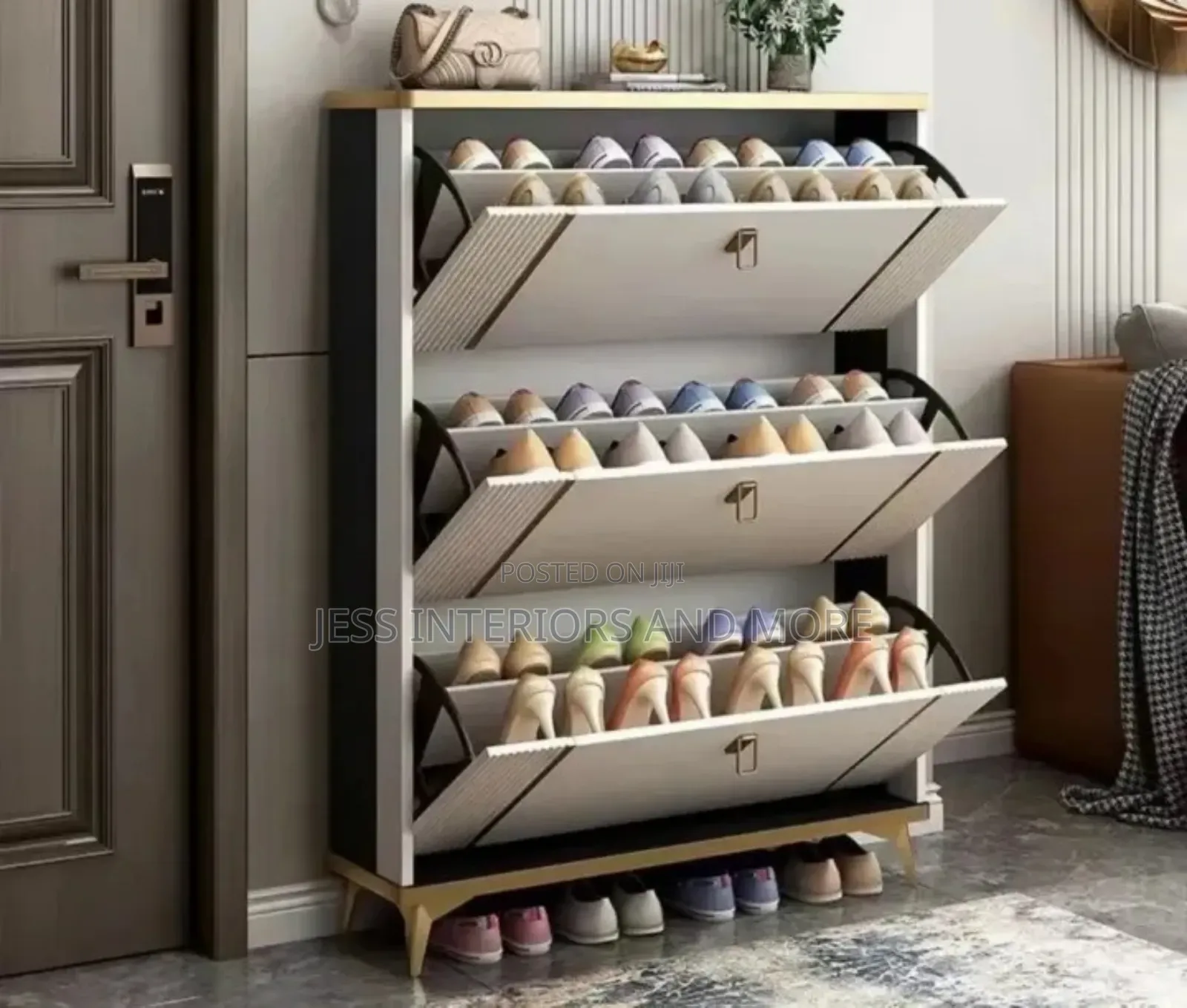 Shoe Rack With 3 Flip Drawers