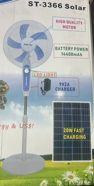 Solar Fan Fast Charging
