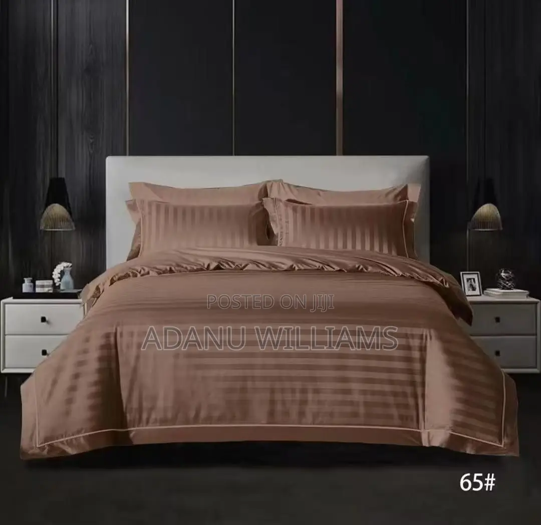 Luxurious Ultra Soft Pure Cotton Striped Bedsheets Set(6pcs)