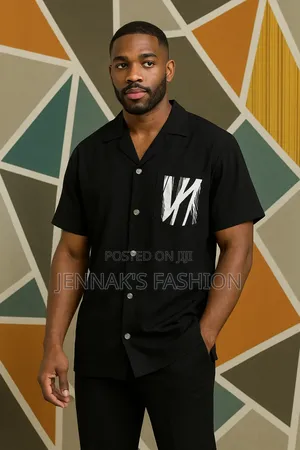 Black Top and Bottom Men's Wear