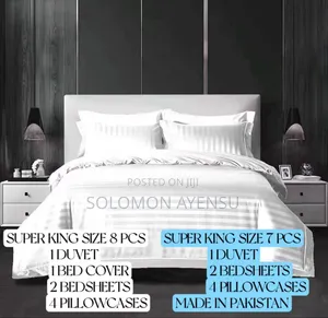 7 Pieces Plain White Duvet Set