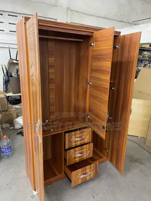 Wooden 3 Doors Wardrobe With Mirror