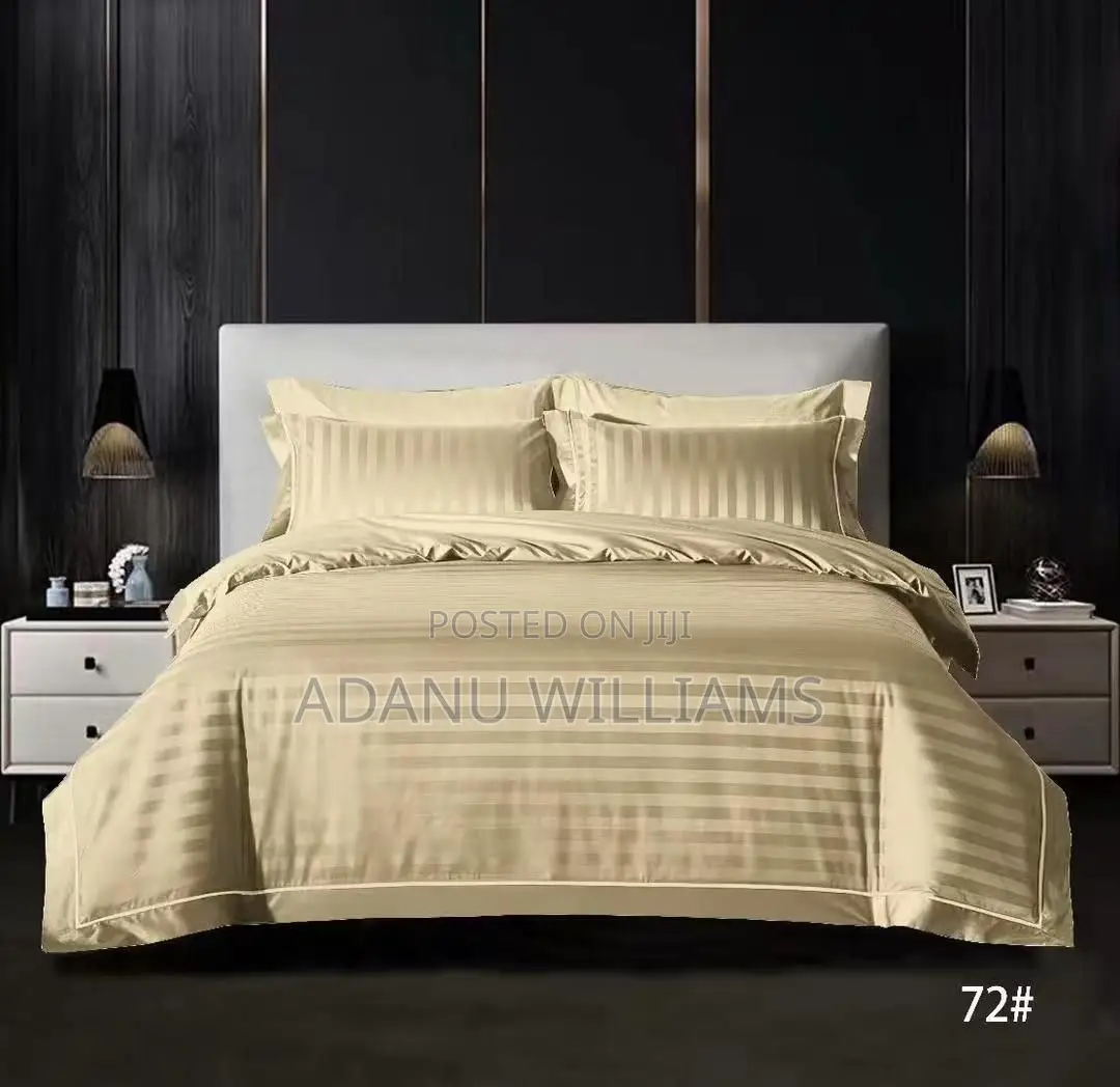 Luxurious Striped Linen Cotton Bedsheets Set 6pcs