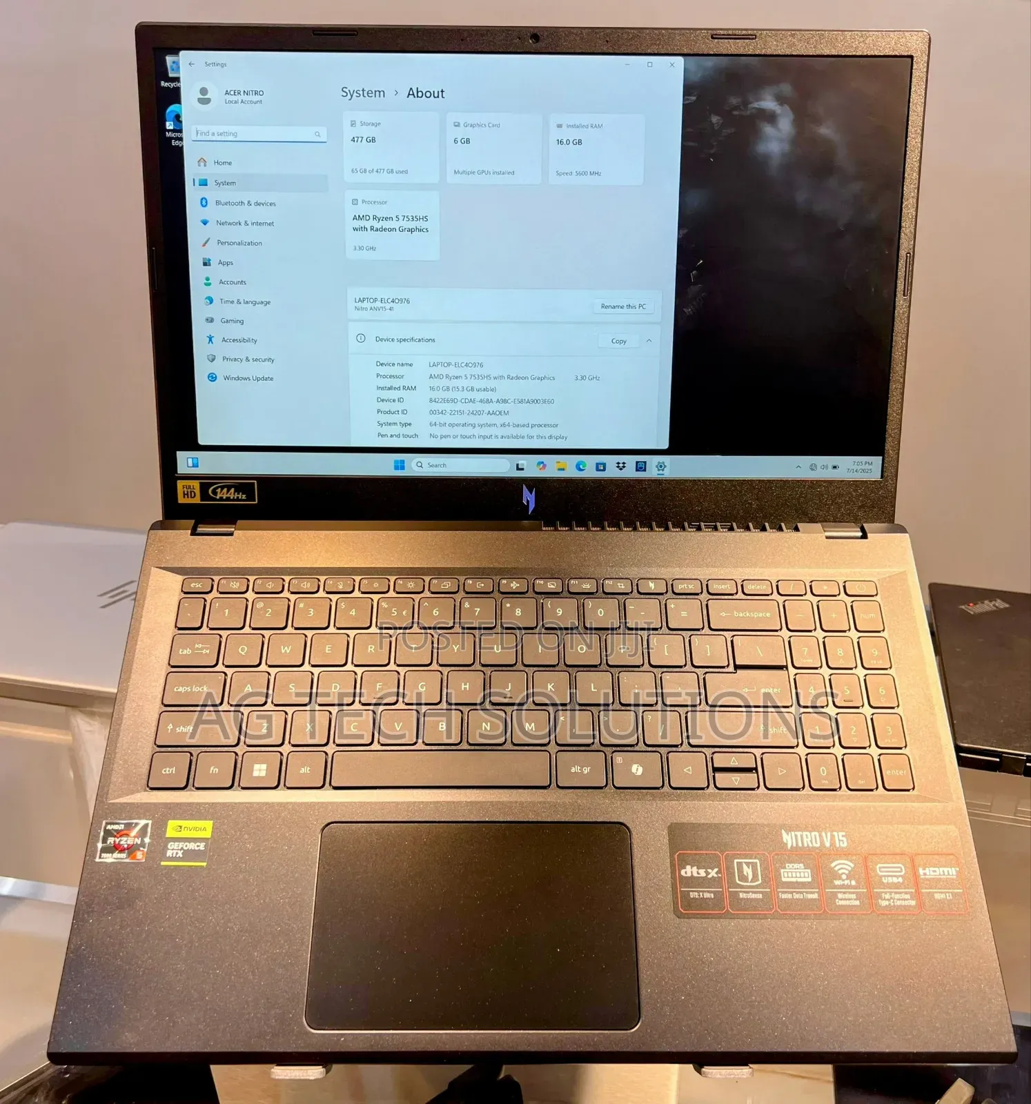 New Laptop Acer 16GB Intel Core I5 SSD 512GB