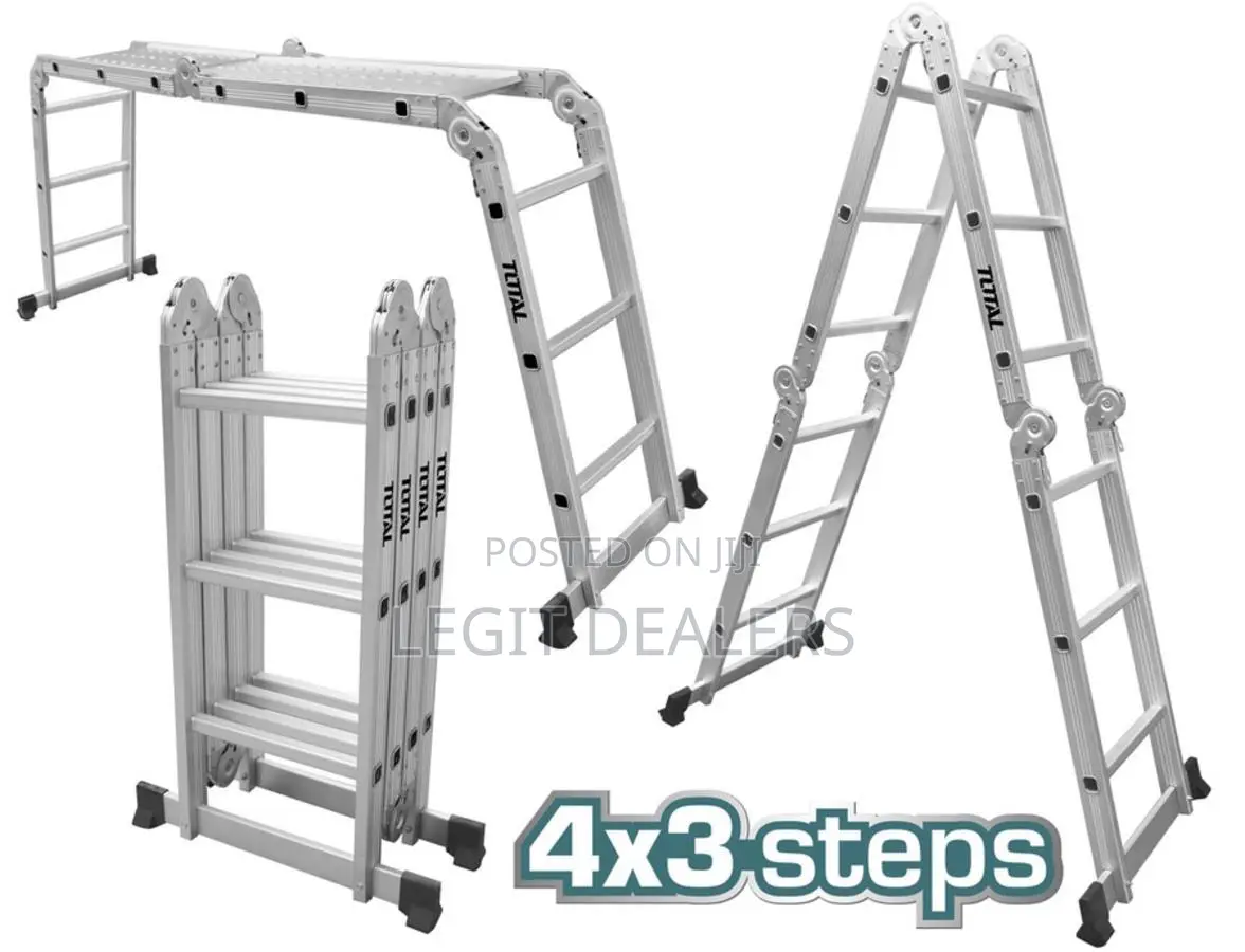 Strong Foldable Multipurpose Aluminium Ladder 4x3steps 4x4