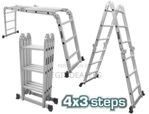 Strong Foldable Multipurpose Aluminium Ladder 4x3steps 4x4