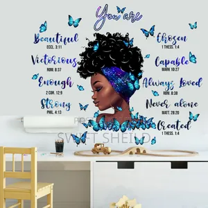 Blue Girl Scriptural Butterfly Room Wall Decor