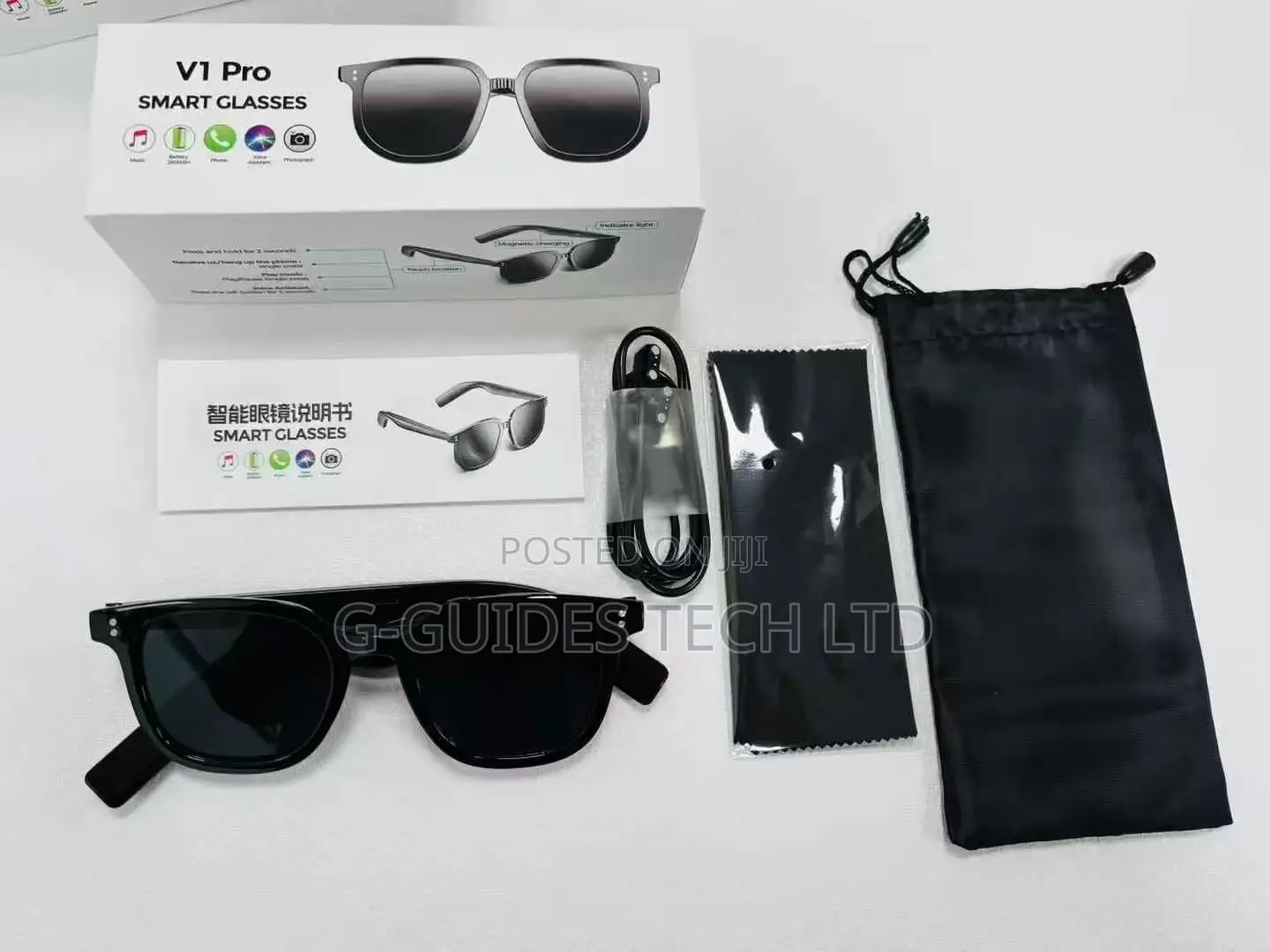 V1 Pro Smart Glasses, Bluetooth-Compatible Smart Sunglasses
