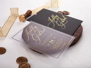Gold Acrylic Wedding Invitations