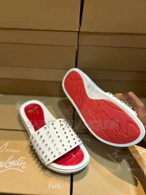 White Louboutin Slippers