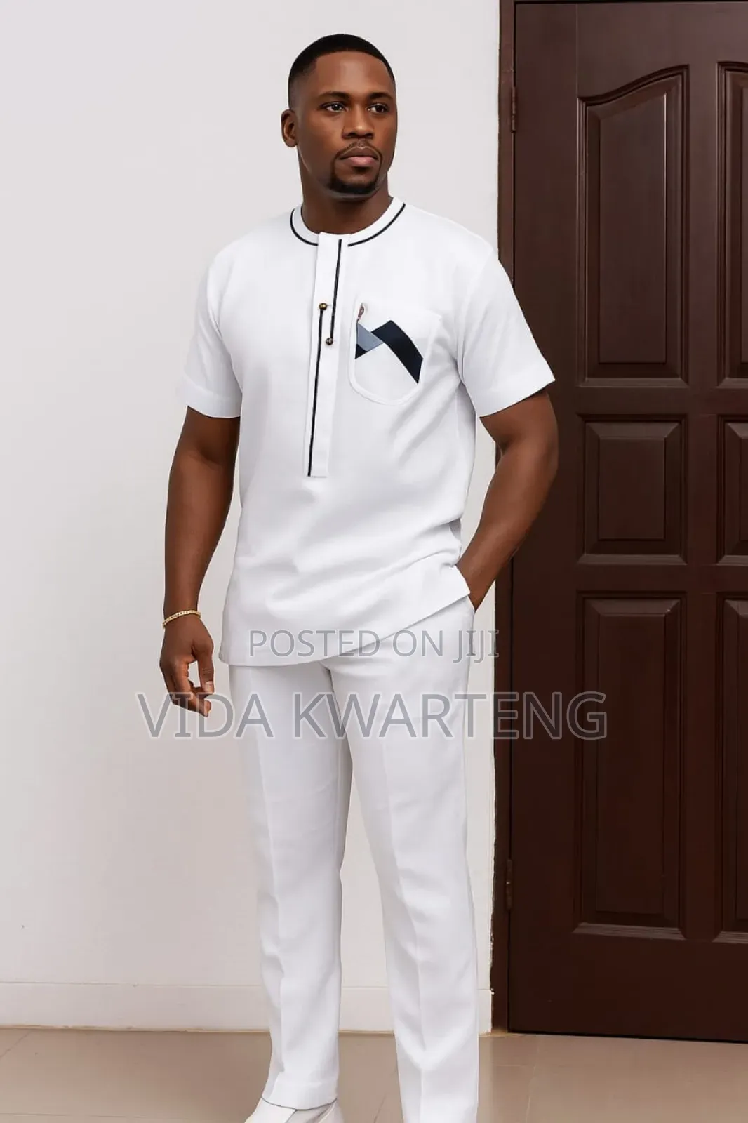 Authentic Classy 2 Piece White Kaftan