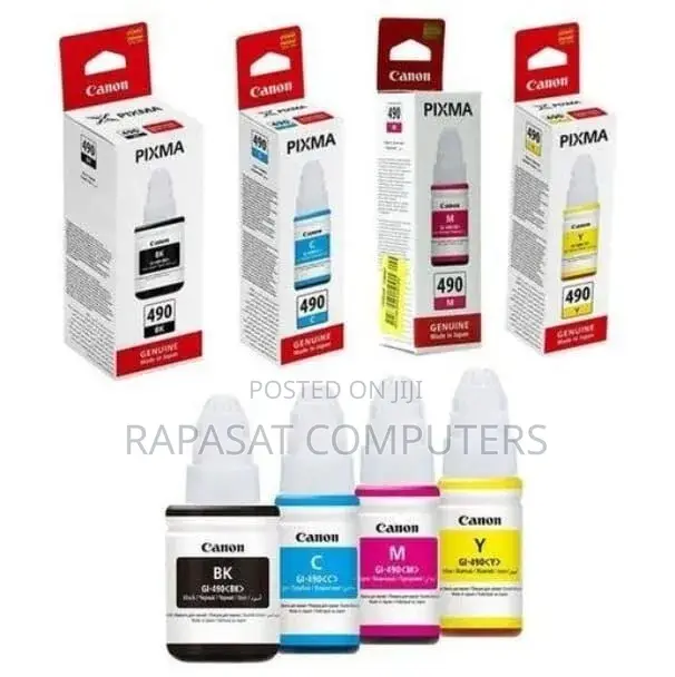 Canon Pixma Gi-490 Ink Bottles All Colors - ₵200 Per Color