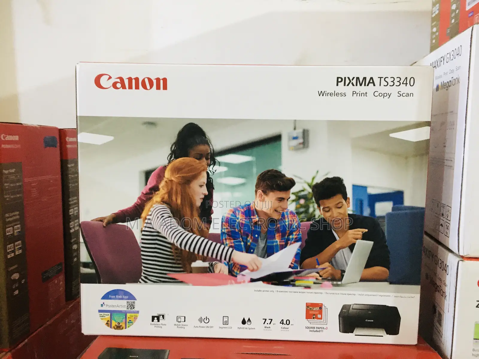Original Canon Ts3340 Wireless Copy Print Scan Printer