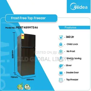 Midea 338ltr Top Freezer No Frost Energy Saving Refrigerator
