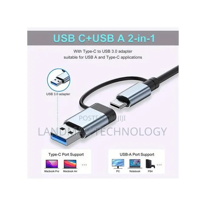 8-in-2 Usb Type C Hub Multi Port Adapter Dock Station
