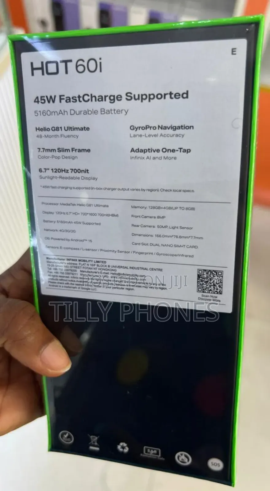 New Infinix Hot 60i 128 GB Blue