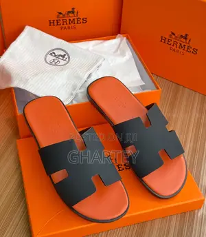 Hermes Two Toned Suede Upper Leather Men’S Slippers