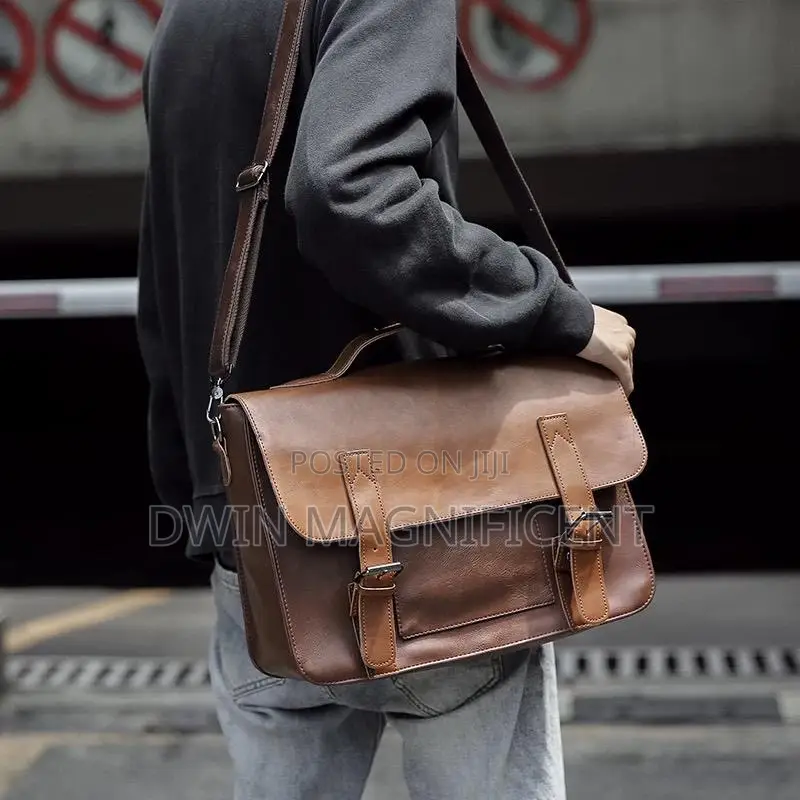 Executive Leather Messenger Bag–Sharp. Sleek . Professional