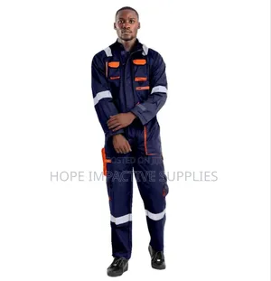 American Safety Coverall With Reflectors-blue-black & Blue.