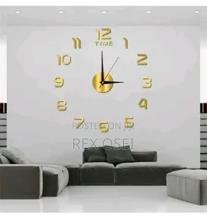 3d Wall Clock Gold