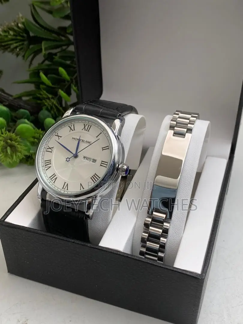 Montblanc Men Leather Watch Set