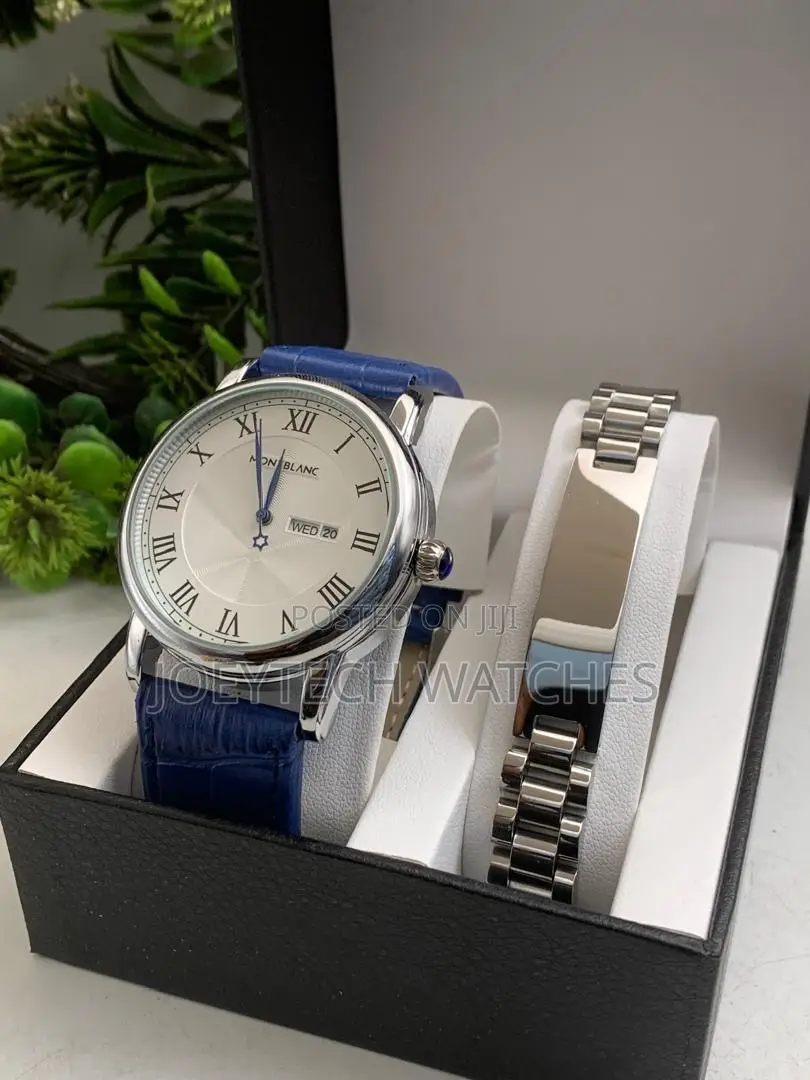 Montblanc Men Leather Watch Set