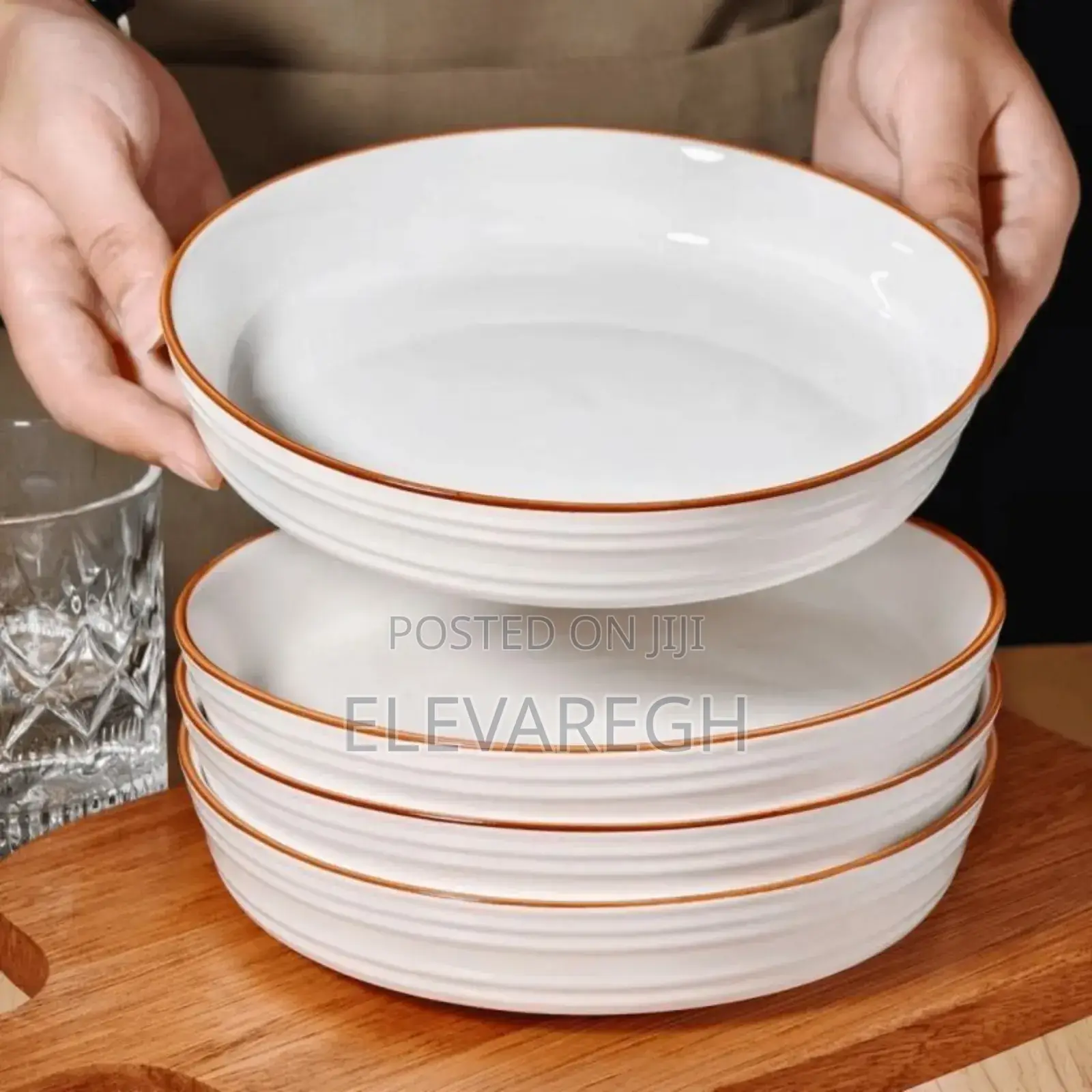 Ceramic Shallow Bowls (6 Pieces Set)