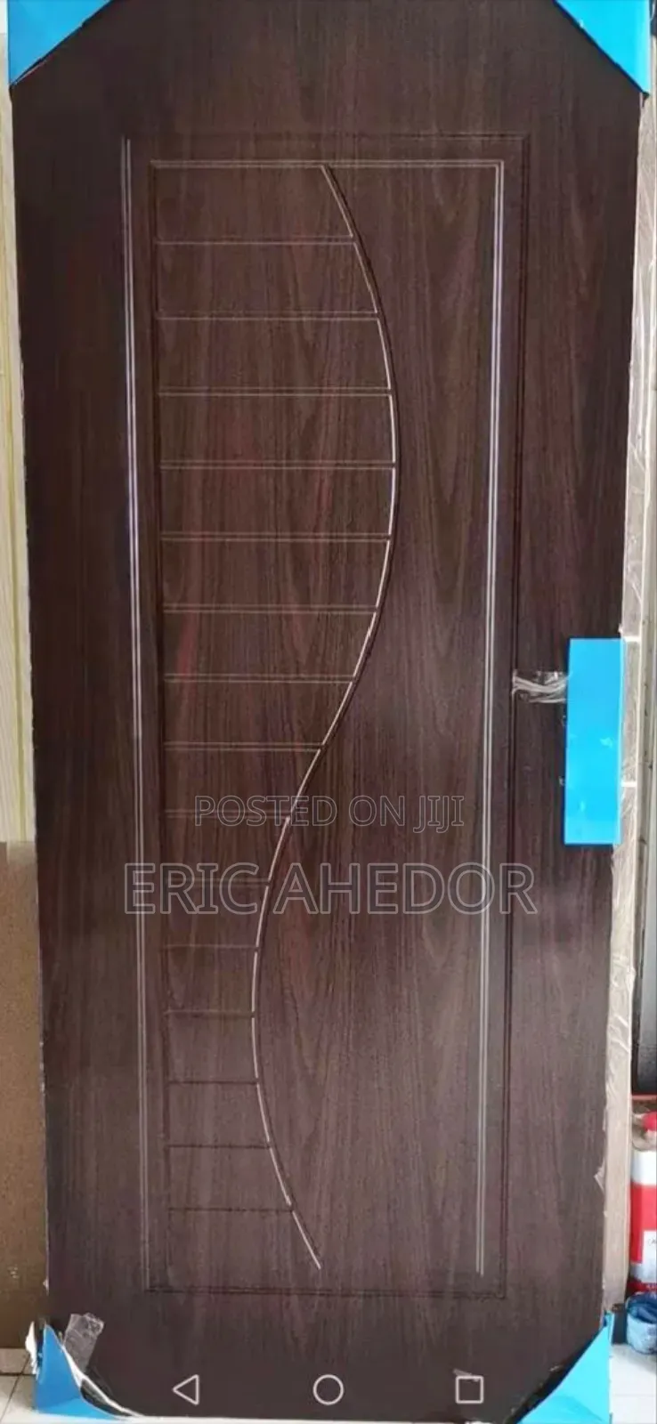Wooden Metal Security Door With Metal Frames and Handles