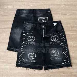 Designer-Inspired Men’S Denim Shorts – Trendy Rugged