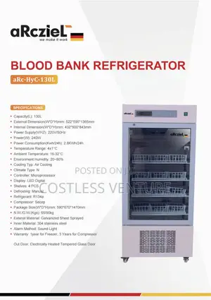 Arcziel Blood Bank Refrigerator 130 Litres