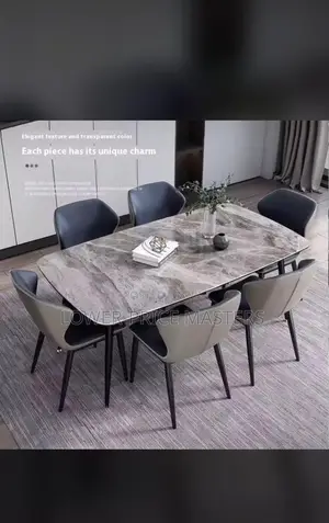Elegant 6 Chair Marble Dining Set