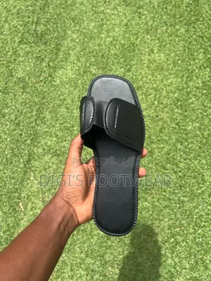 Black Leather Adiepena Ladies Slippers