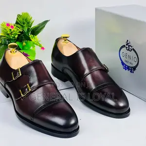 Geno Monk Strap Dark Coffee Brown Shoe
