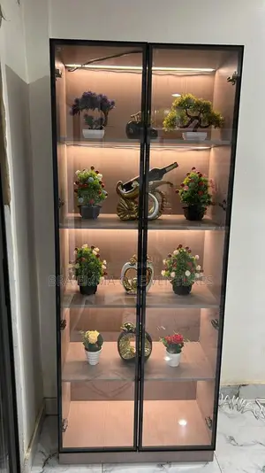 Rectangular Wood Accent Cabinet With Led Light Sensors