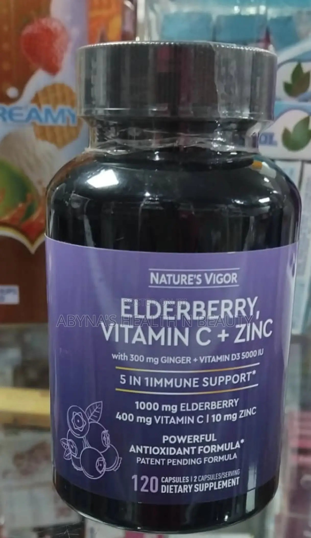 Elderberry Vitamin C+ Zinc With Ginger + Vitamin D3 5000iu