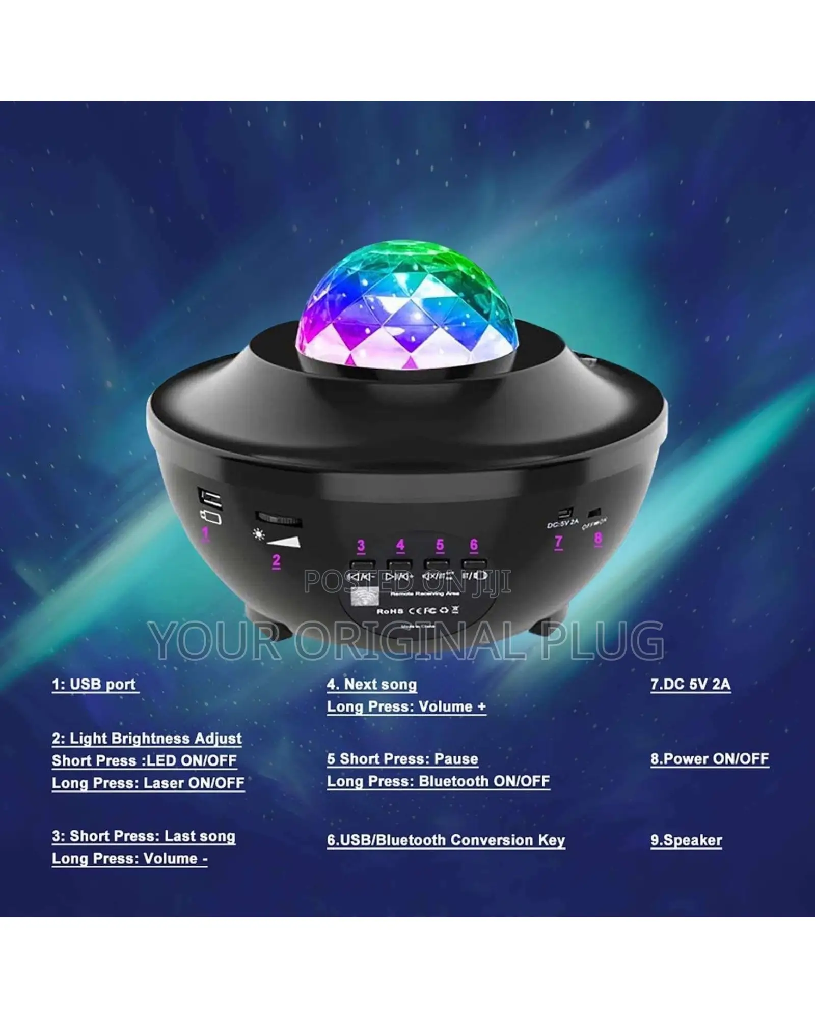 Starry Projector Laser Light With Bluetooth Speaker