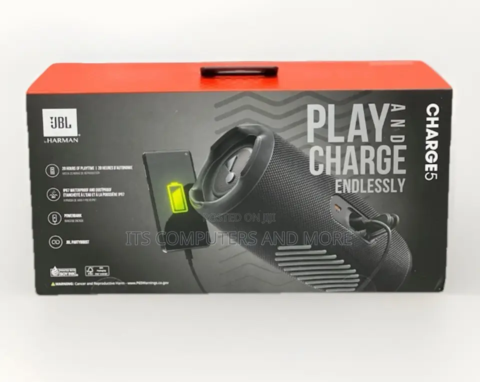 Original JBL Charge 5 Black Bluetooth Speaker