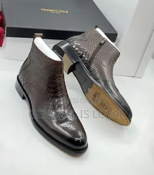 Kenneth Cole Coffee Zip Chelsea Boot
