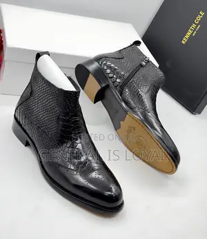Kenneth Cole Black Zip Chelsea Boot