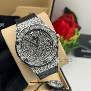 Iced Hublot Timepiece ( Black Strap )